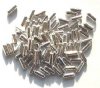 100 10mm Bright Silver Plated Capsule Metal Beads